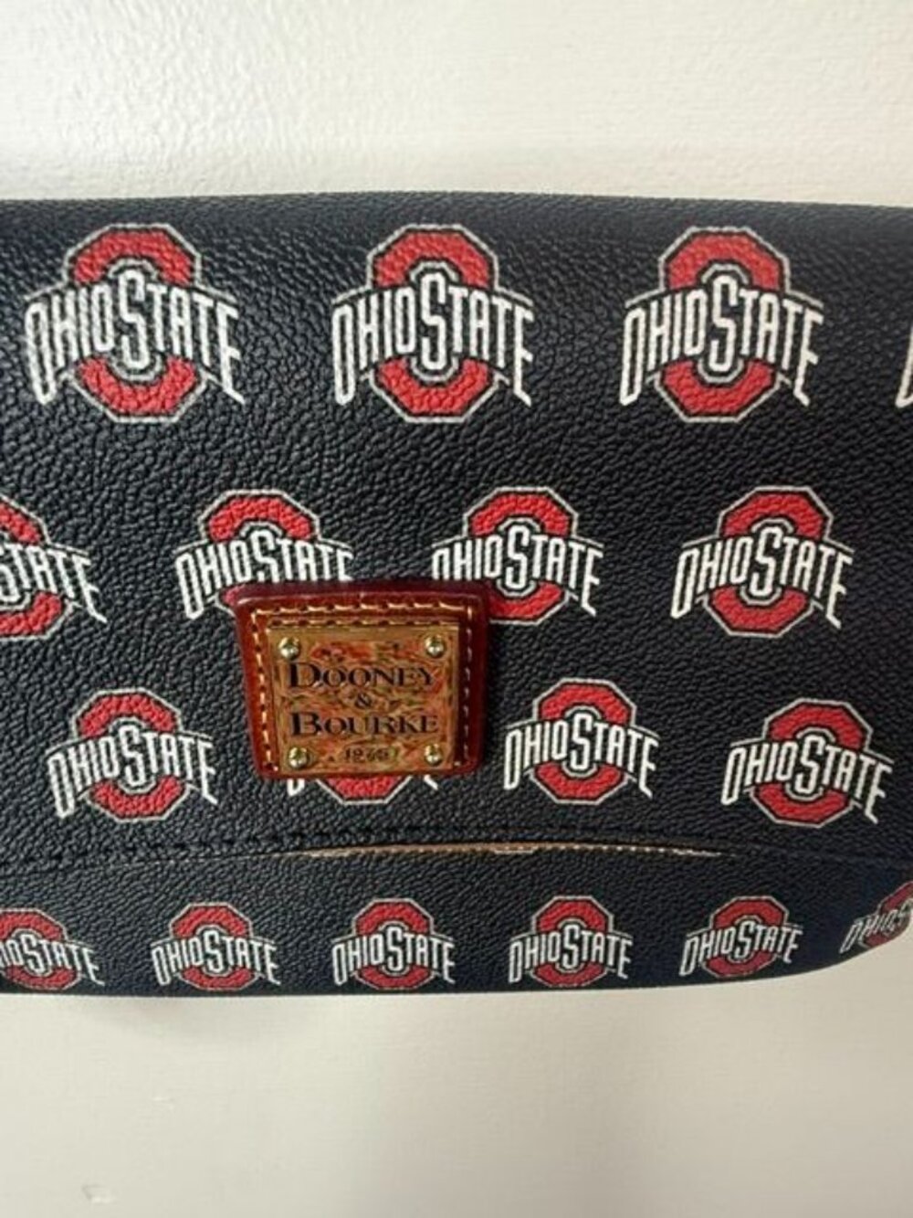 Dooney & Bourke OHIO STATE Buckeyes Pebbled Leather Fold Over Crossbody - Picture 3 of 8